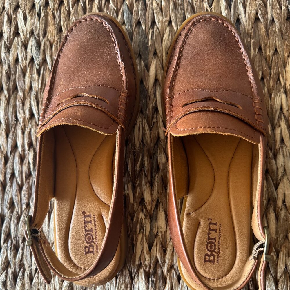 Born Women's Leather Slingback Loafers